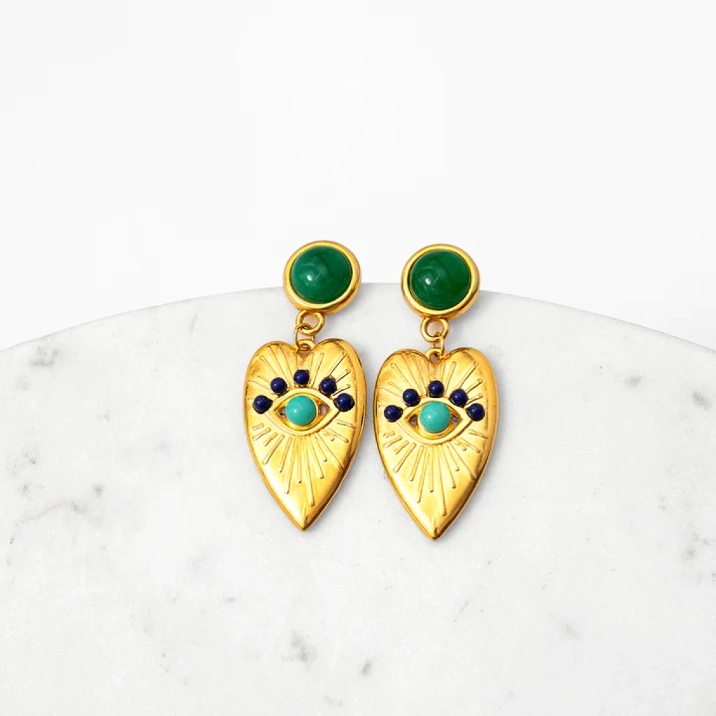 Amore Green Dangle Earrings Accessories Amore Green Dangle Earrings Accessories