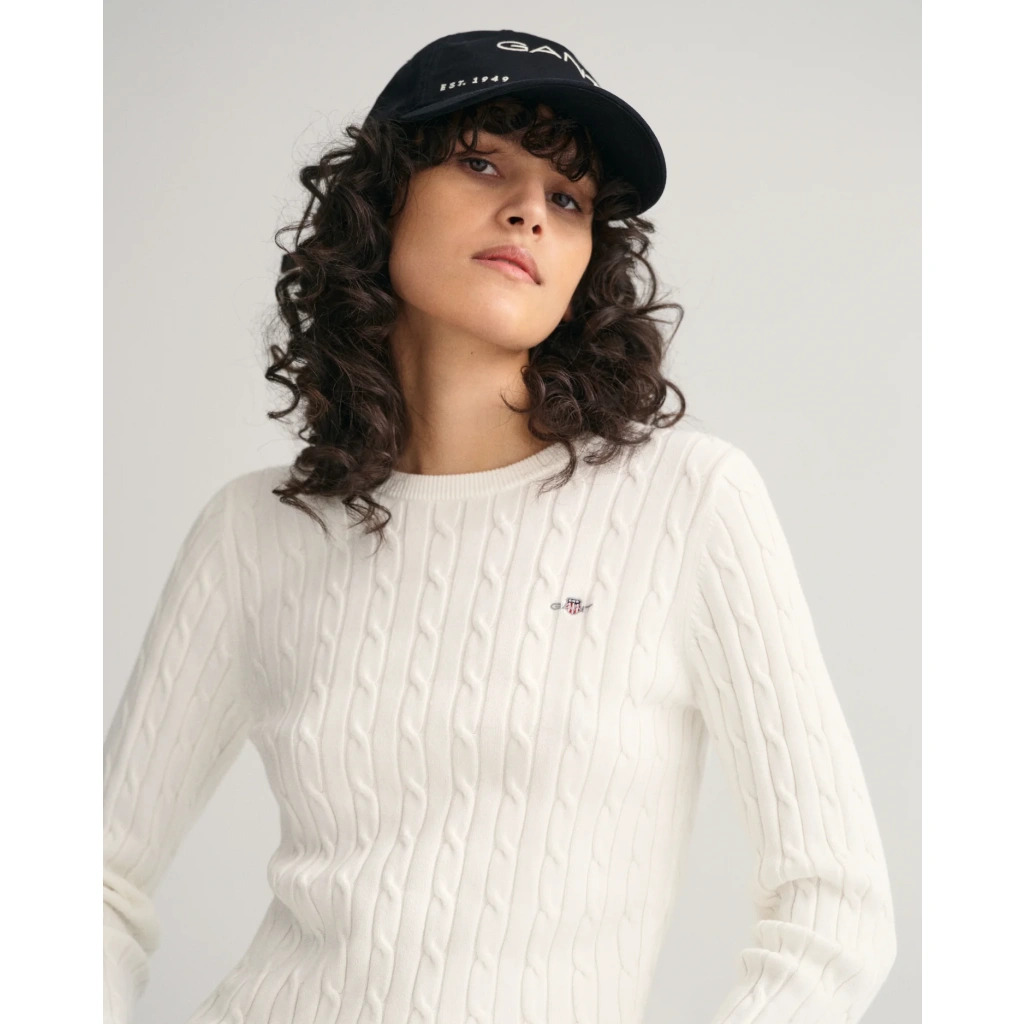 Cable Pullover – White Fotini's Choices