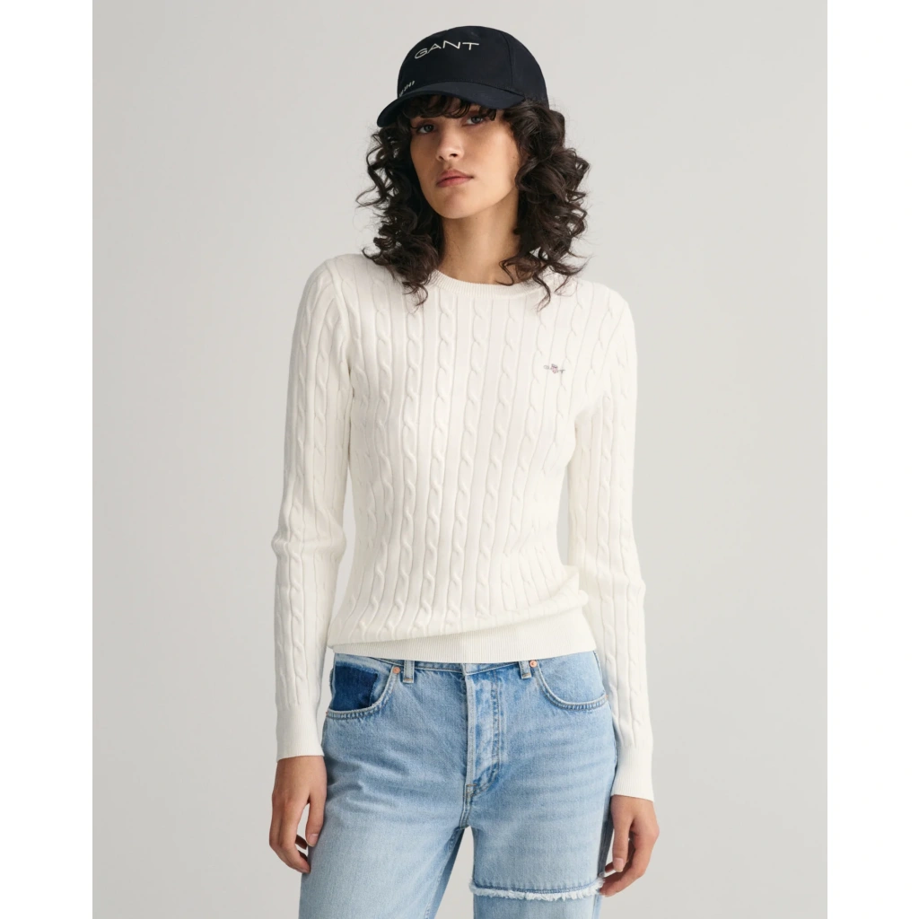 Cable Pullover – White Fotini's Choices