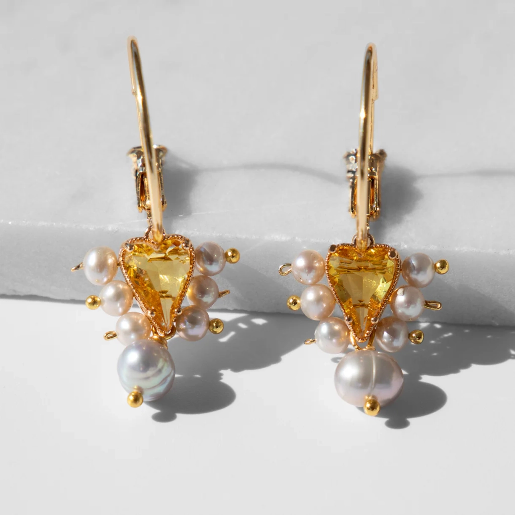 Margherite Heart and Pearl Hoops ACCESSORIES