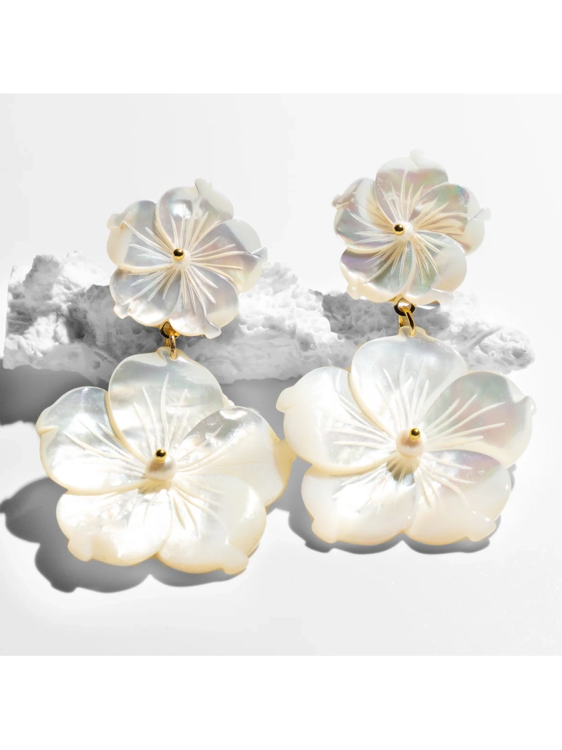 Antheia White Flower Dangle Earrings Accessories ss26