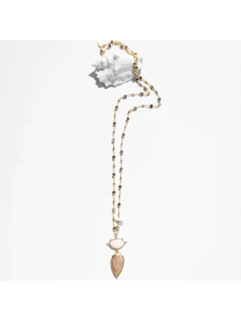 Amore Long Necklace with Beige Heart Accessories ss26